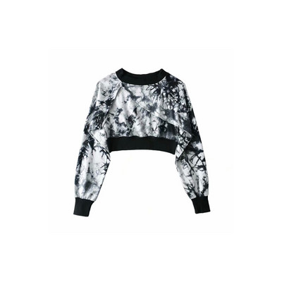 Lühike naiste lühendatud pikkade varrukatega pluus