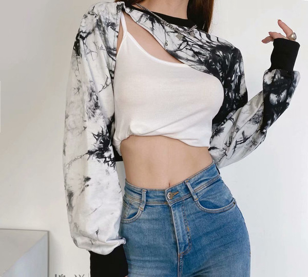 Lühike naiste lühendatud pikkade varrukatega pluus