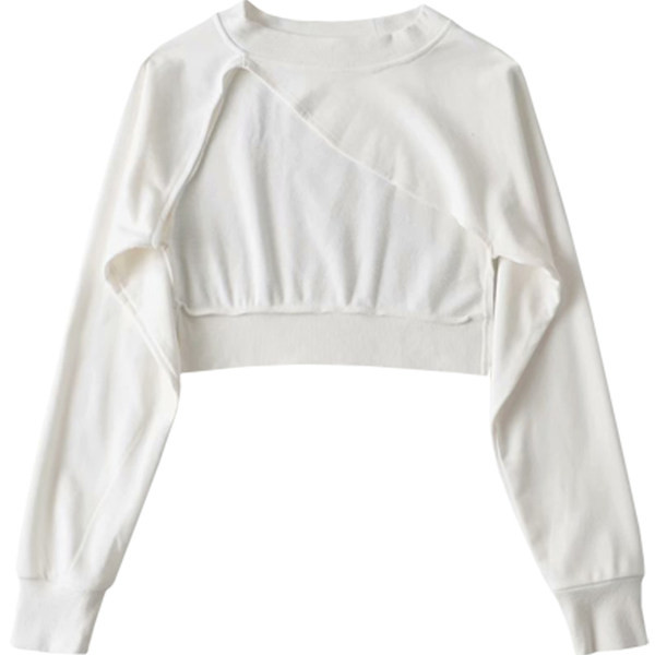 Lühike naiste lühendatud pikkade varrukatega pluus