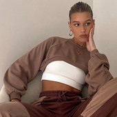 Rövid, barna színű női blúz