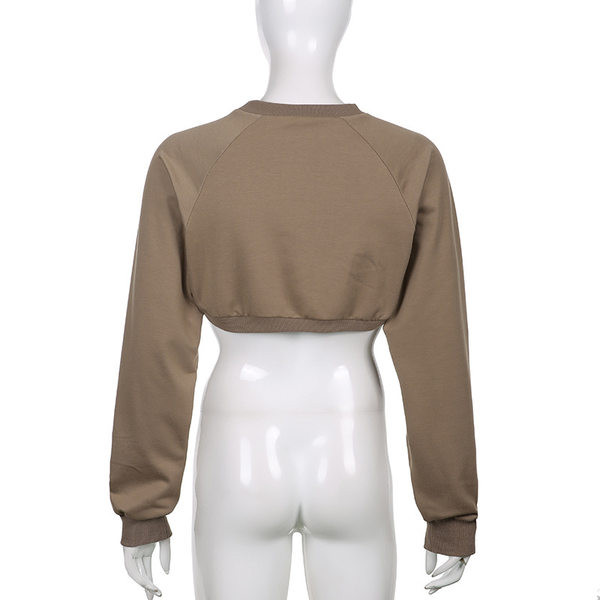 Rövid, barna színű női blúz