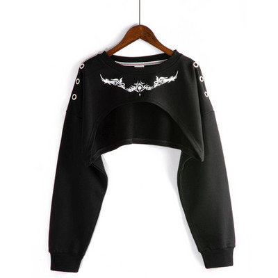 Νέο μοντέλο γυναικεία ασύμμετρη μπλούζα με στάμπα