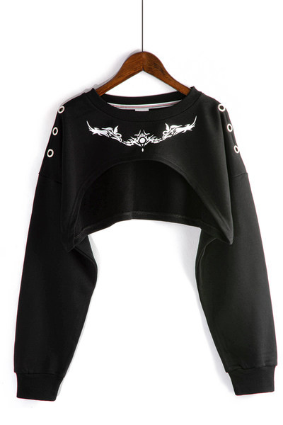 Νέο μοντέλο γυναικεία ασύμμετρη μπλούζα με στάμπα