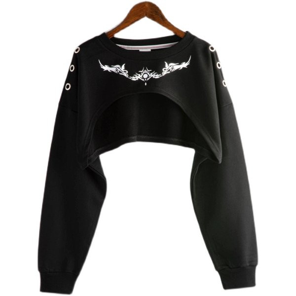 Νέο μοντέλο γυναικεία ασύμμετρη μπλούζα με στάμπα