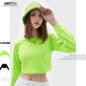 Κοντό μοντέλο γυναικείο φούτερ με στρογγυλή λαιμόκοψη