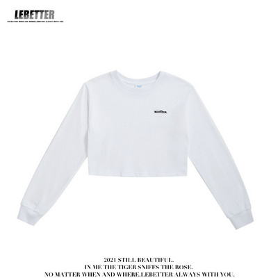 Κοντό μοντέλο γυναικείο φούτερ με στρογγυλή λαιμόκοψη