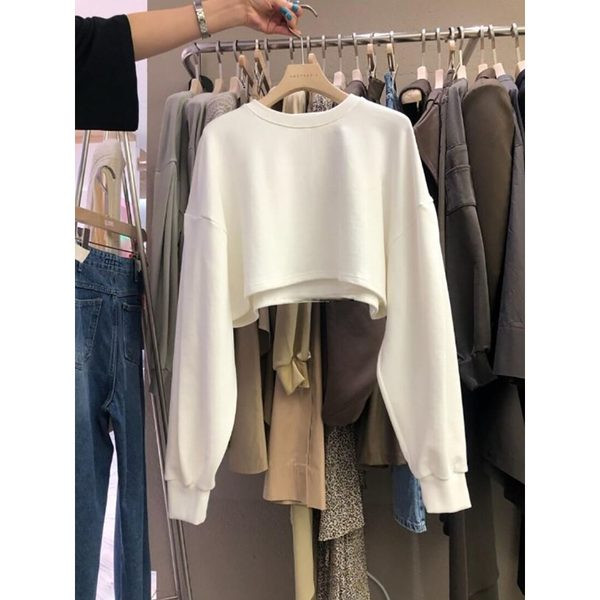 Νέο μοντέλο γυναικεία κοντή μπλούζα με οβάλ λαιμόκοψη