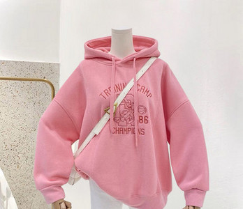 Φαρδύ μοντέλο γυναικείο φούτερ με κέντημα - πολλά χρώματα