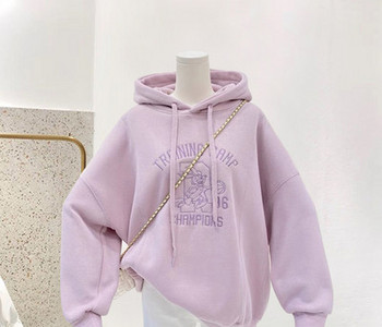 Φαρδύ μοντέλο γυναικείο φούτερ με κέντημα - πολλά χρώματα