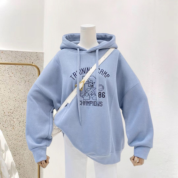 Φαρδύ μοντέλο γυναικείο φούτερ με κέντημα - πολλά χρώματα