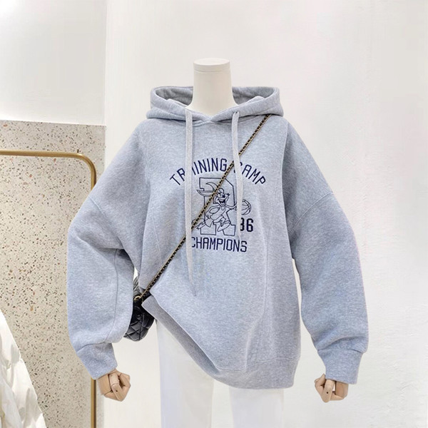 Φαρδύ μοντέλο γυναικείο φούτερ με κέντημα - πολλά χρώματα