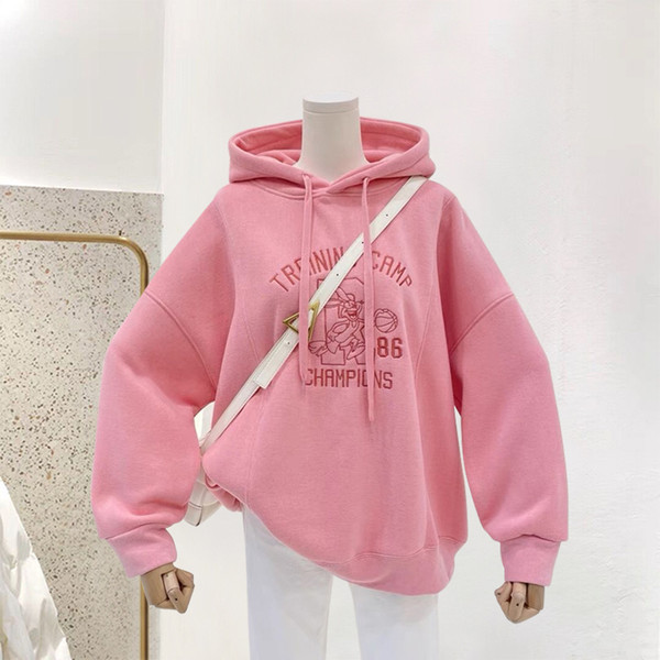 Φαρδύ μοντέλο γυναικείο φούτερ με κέντημα - πολλά χρώματα