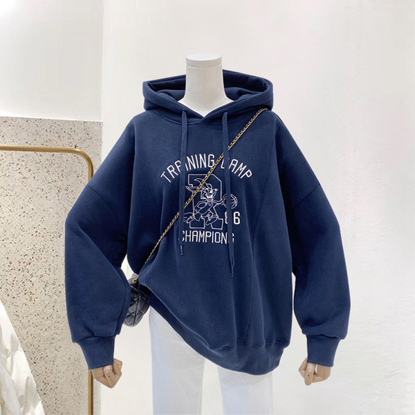 Φαρδύ μοντέλο γυναικείο φούτερ με κέντημα - πολλά χρώματα