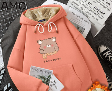 Γυναικείο χειμωνιάτικο φούτερ με κουκούλα και τσέπη