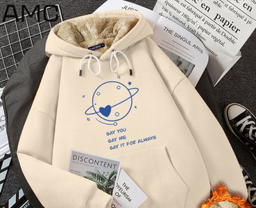 Γυναικείο χειμωνιάτικο φούτερ με κουκούλα και τσέπη