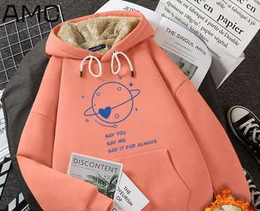 Γυναικείο χειμωνιάτικο φούτερ με κουκούλα και τσέπη