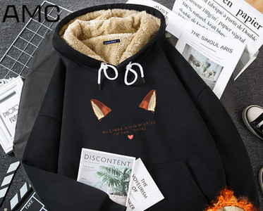 Γυναικείο χειμωνιάτικο φούτερ με κουκούλα και τσέπη