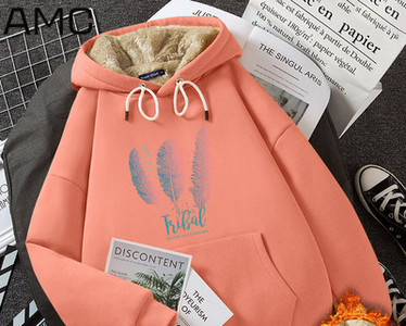 Γυναικείο χειμωνιάτικο φούτερ με κουκούλα και τσέπη