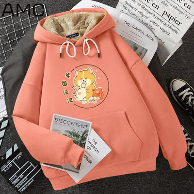 Γυναικείο χειμωνιάτικο φούτερ με κουκούλα και τσέπη