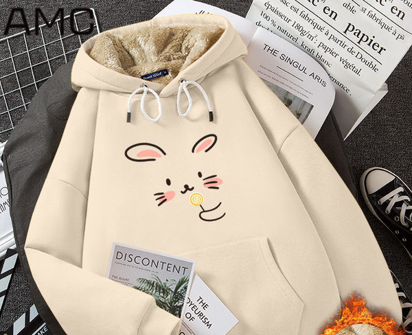 Γυναικείο χειμωνιάτικο φούτερ με κουκούλα και τσέπη