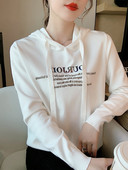 Uue mudeli kapuutsiga naiste dressipluus - valge ja must