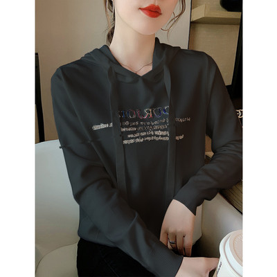 Uue mudeli kapuutsiga naiste dressipluus - valge ja must