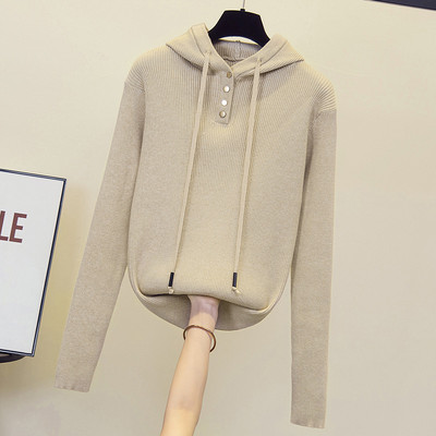 Γυναικείο φούτερ με κουμπιά και κουκούλα