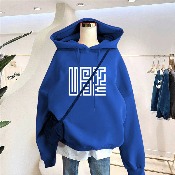 Mitmes värvitoonis kapuutsiga naiste vabaaja dressipluus