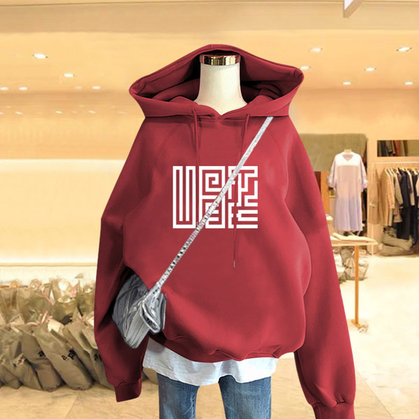 Mitmes värvitoonis kapuutsiga naiste vabaaja dressipluus