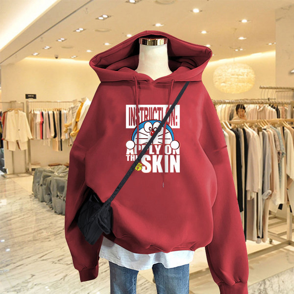 Igapäevane naiste lai aplikatsiooni ja kapuutsiga dressipluus