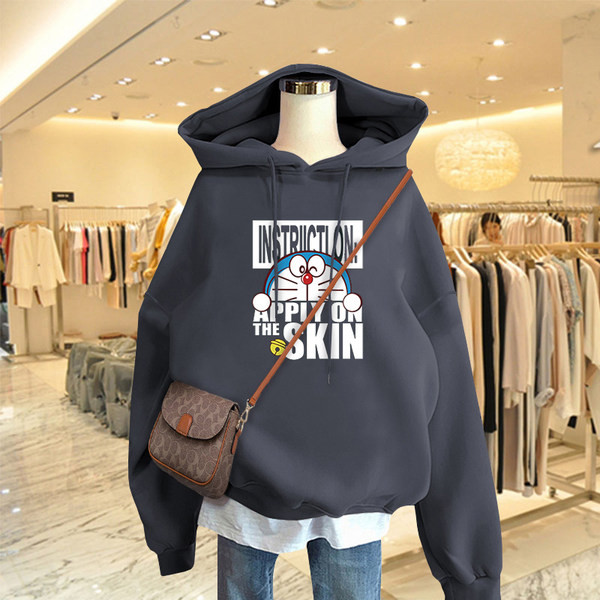 Igapäevane naiste lai aplikatsiooni ja kapuutsiga dressipluus