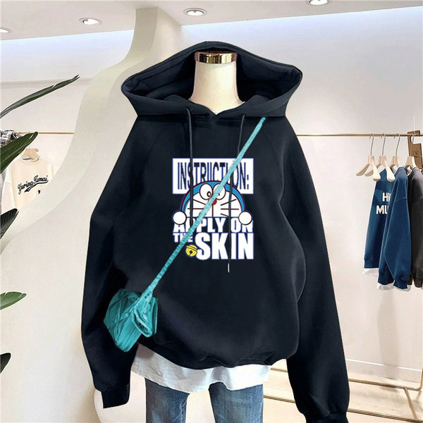 Igapäevane naiste lai aplikatsiooni ja kapuutsiga dressipluus