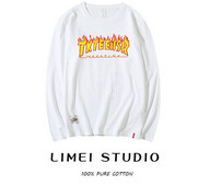 Vabaajaline naiste pluus trükise ja ümara kaelusega