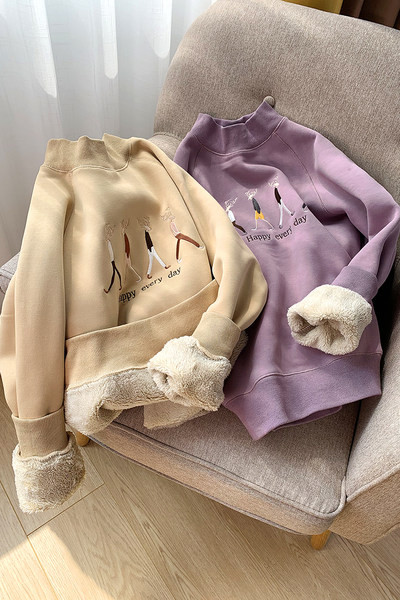 Sulevoodriga vabaaja naiste pluus - beež ja lilla