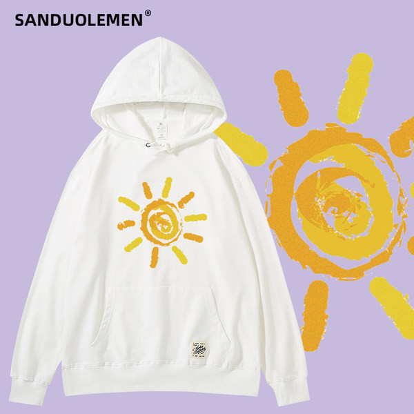 Naiste päikesetrükiga dressipluus - kolme värvi