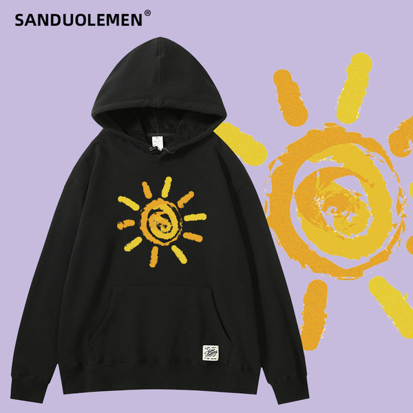 Naiste päikesetrükiga dressipluus - kolme värvi