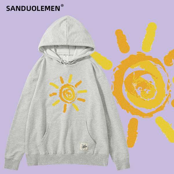 Naiste päikesetrükiga dressipluus - kolme värvi