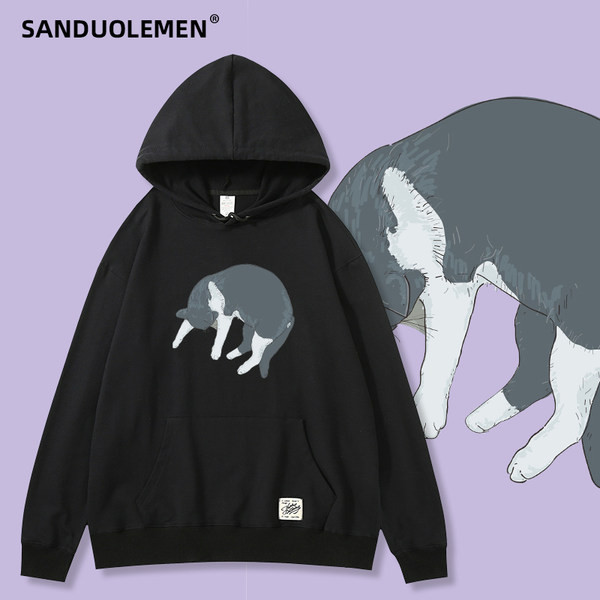 Női pulóver kapucnival és rátéttel