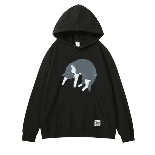 Női pulóver kapucnival és rátéttel