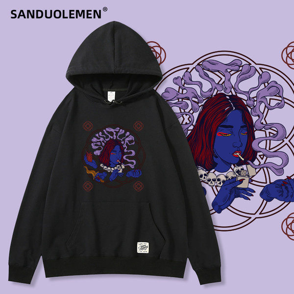 Uue mudeli kolmes värvitoonis kapuutsiga naiste sport dressipluus