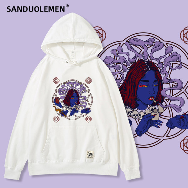 Uue mudeli kolmes värvitoonis kapuutsiga naiste sport dressipluus