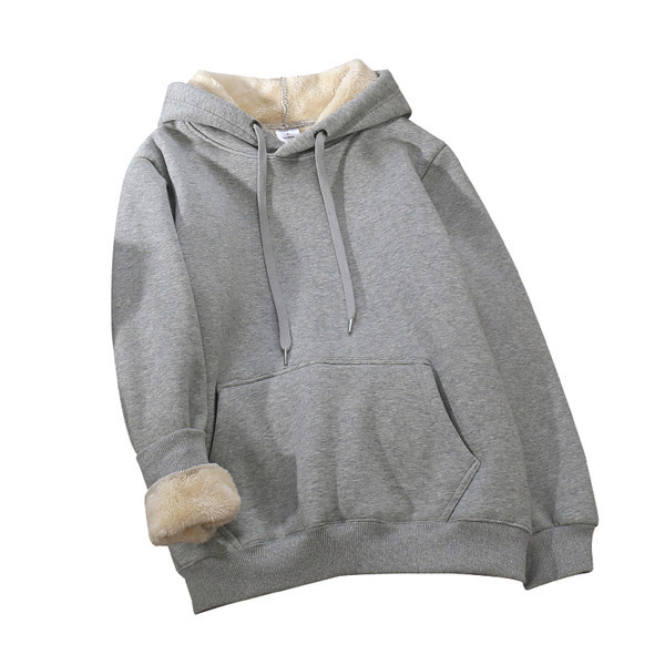 Női alkalmi pulóver vastag bélelt kapucnival és nyakkendővel