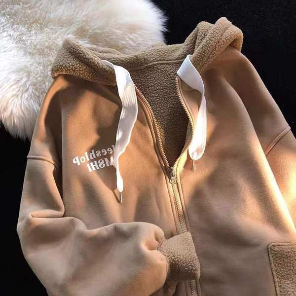 Γυναικείο αθλητικό φούτερ με χοντρή φόδρα επιγραφή και κουκούλα