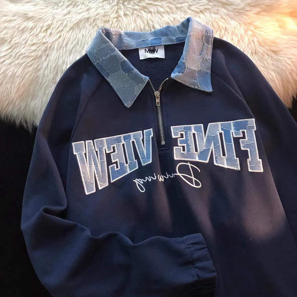 Naiste igapäevane tõmbluku ja tikandiga dressipluus