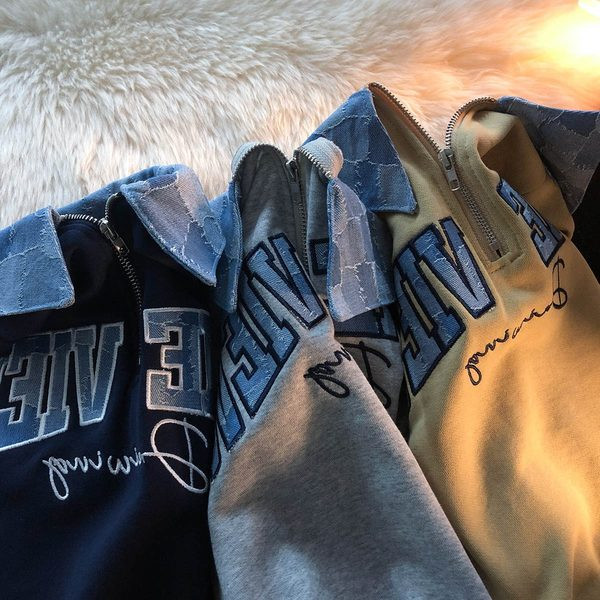 Naiste igapäevane tõmbluku ja tikandiga dressipluus