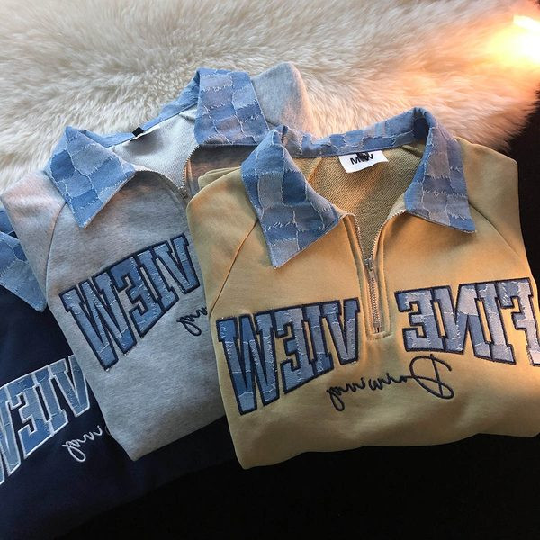 Naiste igapäevane tõmbluku ja tikandiga dressipluus