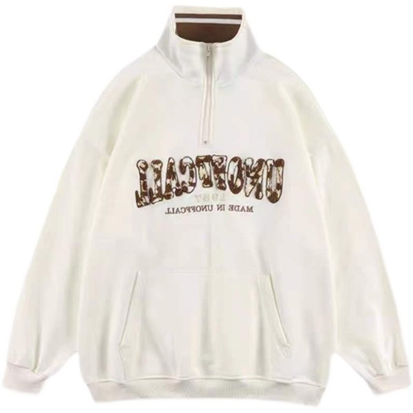 Tõmbluku ja tikandiga naiste dressipluus ilma kinnituseta