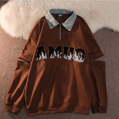 Naiste igapäevane tõmbluku ja tikandiga dressipluus