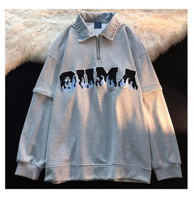 Naiste igapäevane tõmbluku ja tikandiga dressipluus