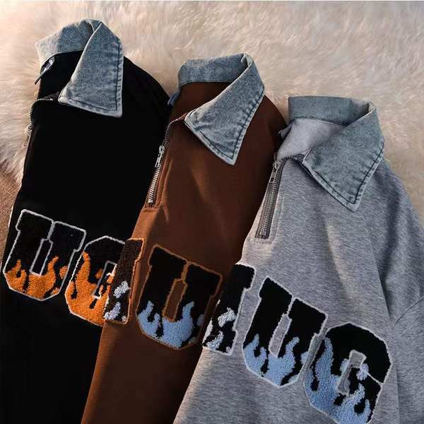 Naiste igapäevane tõmbluku ja tikandiga dressipluus